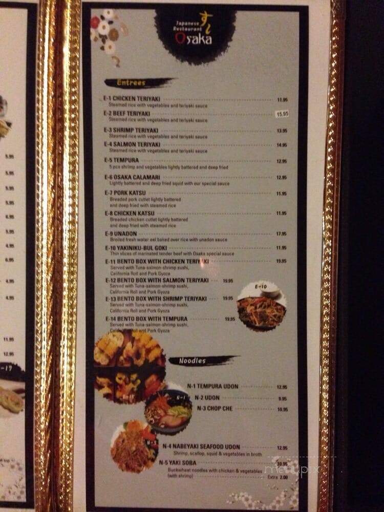 Osaka Sushi Bar Downtown - Louisville, KY menu_pic