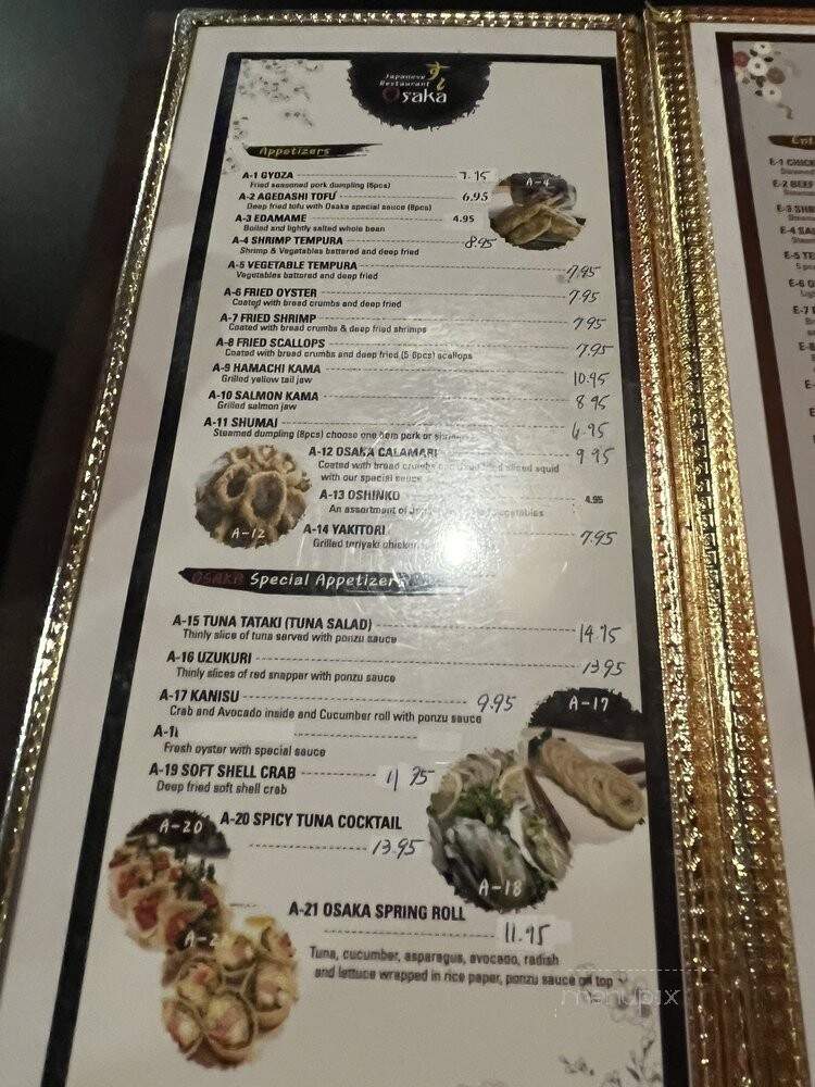 Osaka Sushi Bar Downtown - Louisville, KY menu_pic