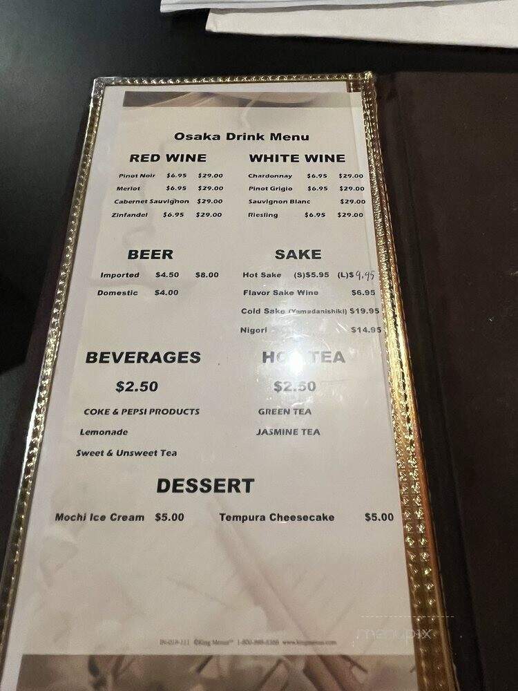 Osaka Sushi Bar Downtown - Louisville, KY menu_pic