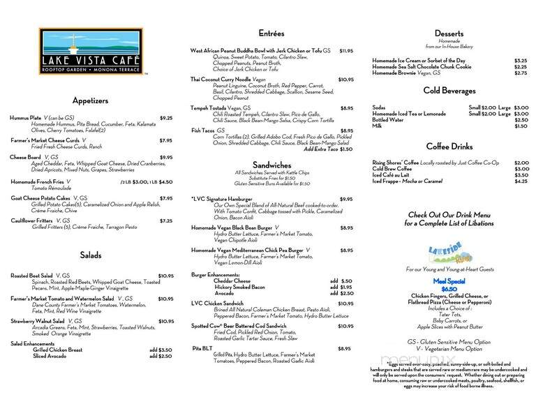 Lake Vista Cafe - Madison, WI menu_pic