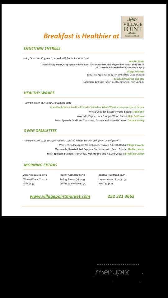 Village Point Market - Greenville, NC menu_pic