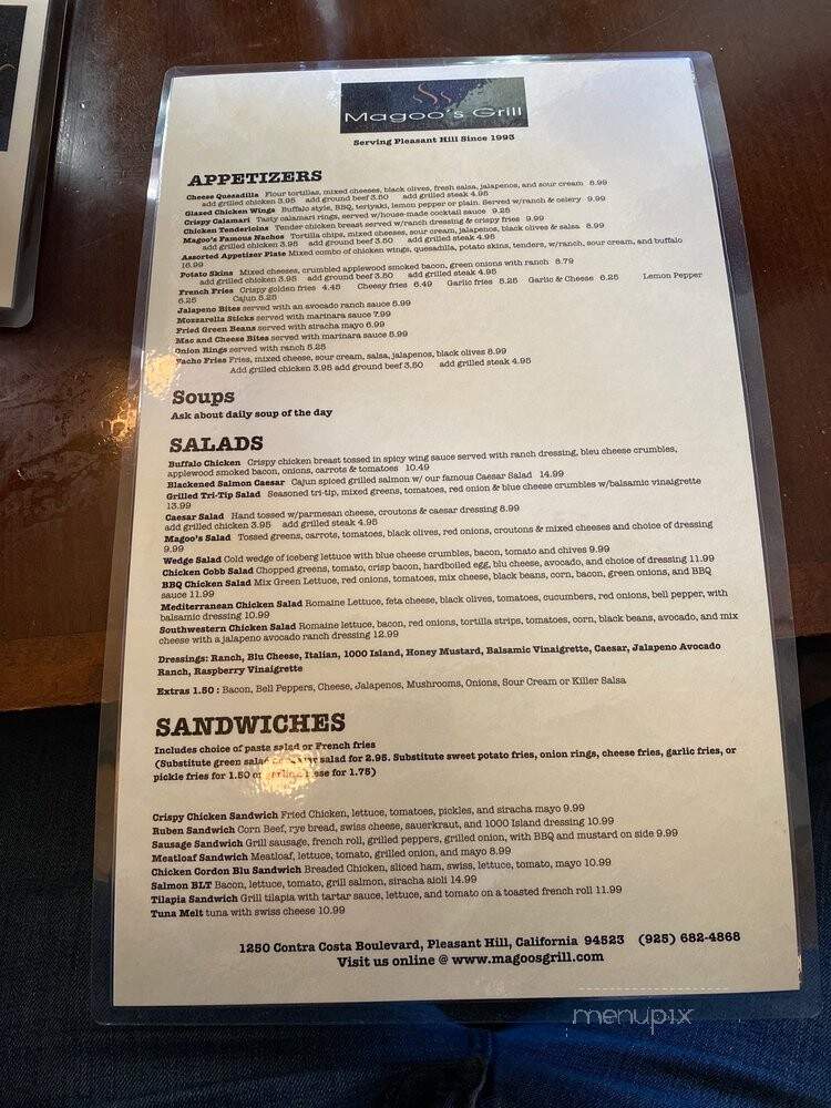 Magoo's Grill and Bar - Pleasant Hill, CA menu_pic
