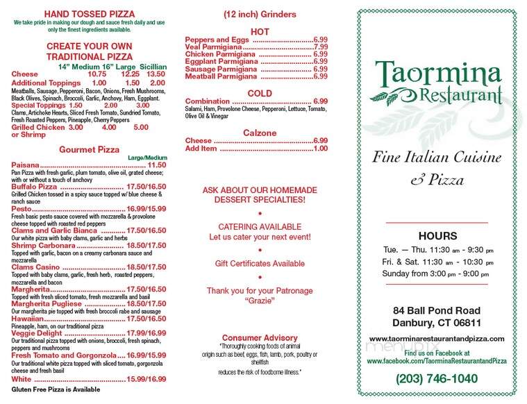 Taormina Restaurant - Danbury, CT