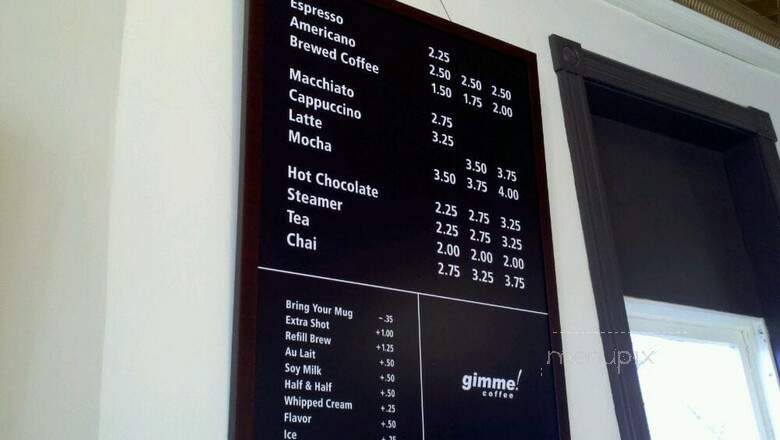 Gimme! Coffee - Trumansburg, NY menu_pic