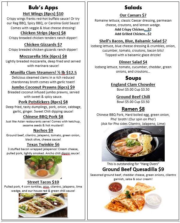 Bubba's Roadhouse Incorporated - Sultan, WA menu_pic