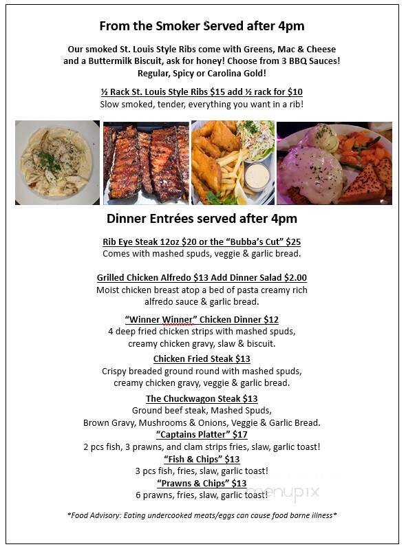 Bubba's Roadhouse Incorporated - Sultan, WA menu_pic