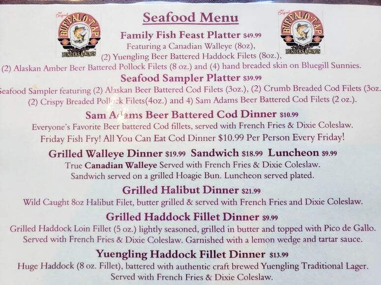 Buffalo Tap - Savage, MN menu_pic