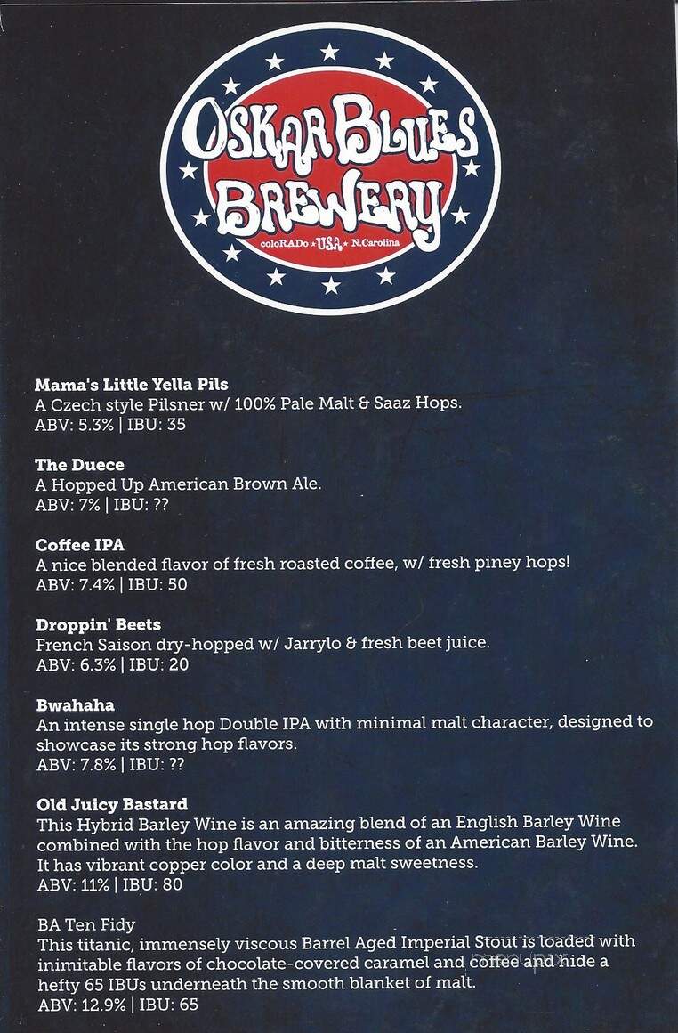 Buffalo Tap - Savage, MN menu_pic