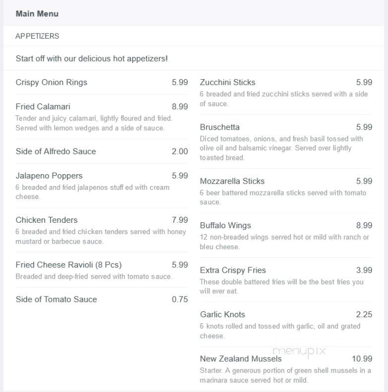 Ferraro's Pizza - Bradenton, FL menu_pic