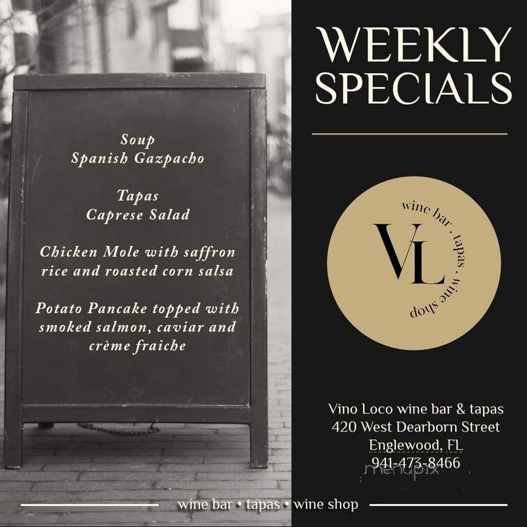 Vino Loco Wine & Tapas Bar - Englewood, FL menu_pic