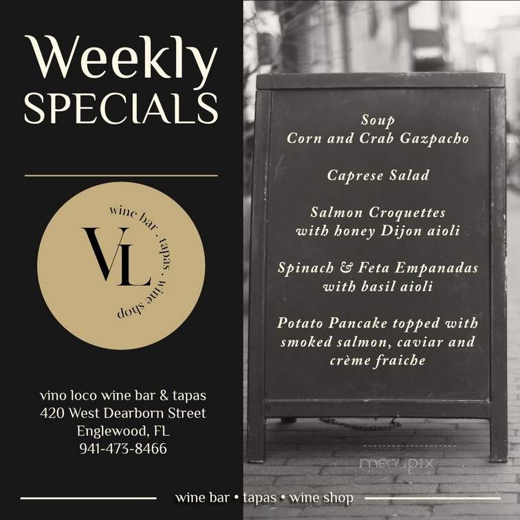 Vino Loco Wine & Tapas Bar - Englewood, FL menu_pic