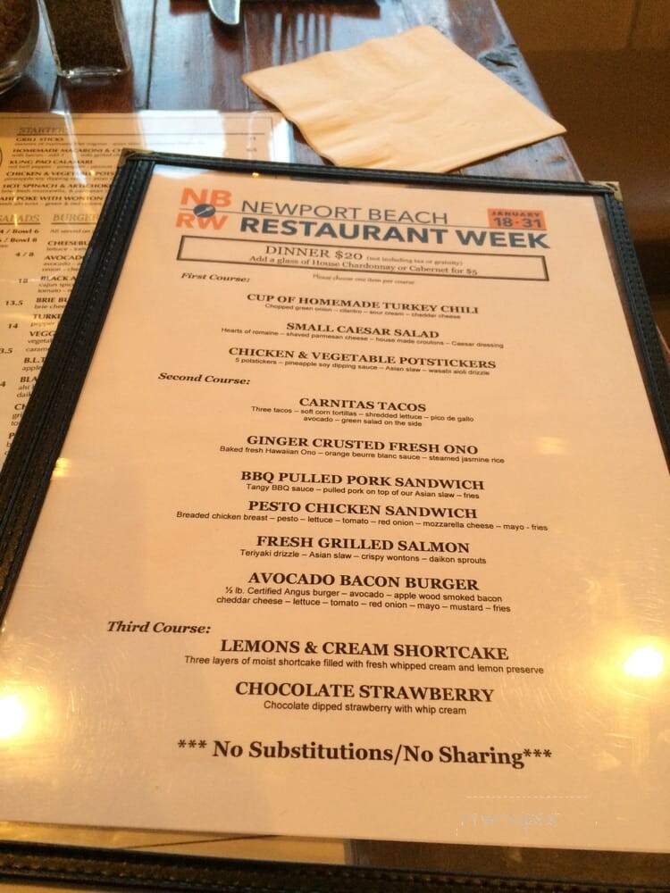 Summer House - Corona Del Mar, CA menu_pic