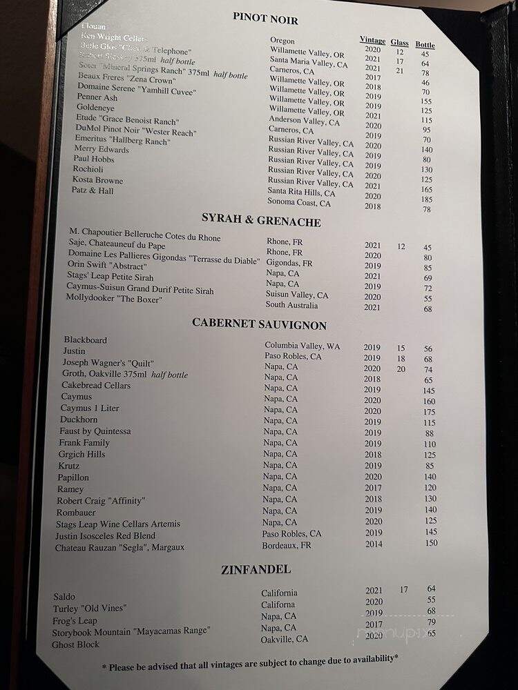 Restaurant Paradis - Panama City, FL menu_pic