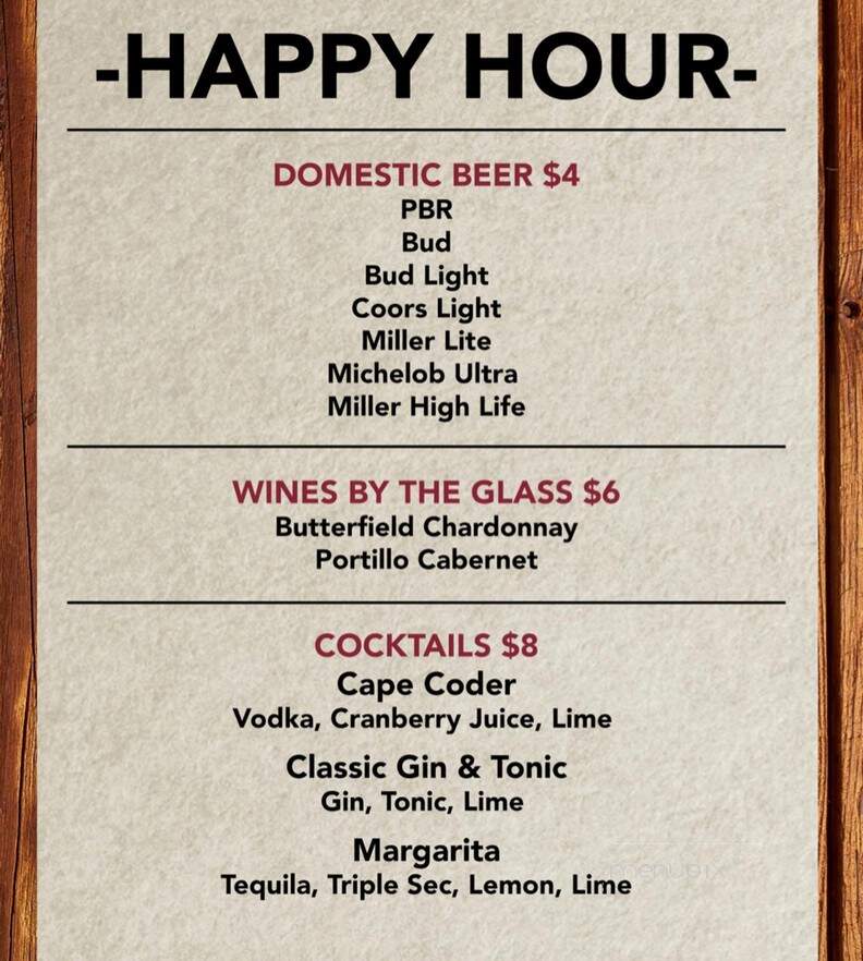 Crown and Hammer - Collinsville, CT menu_pic
