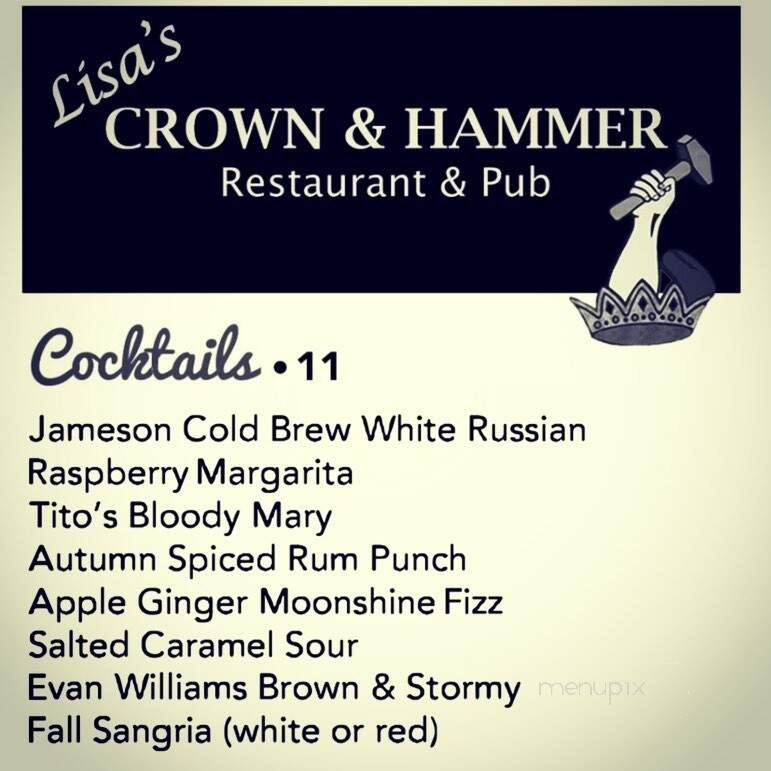 Crown and Hammer - Collinsville, CT menu_pic