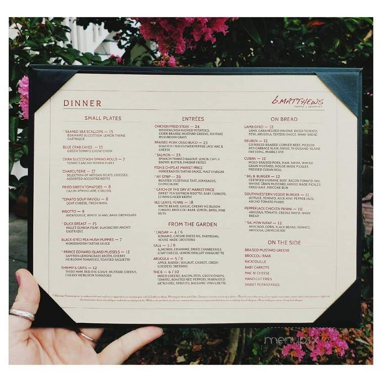 B. Matthew's Eatery - Savannah, GA menu_pic