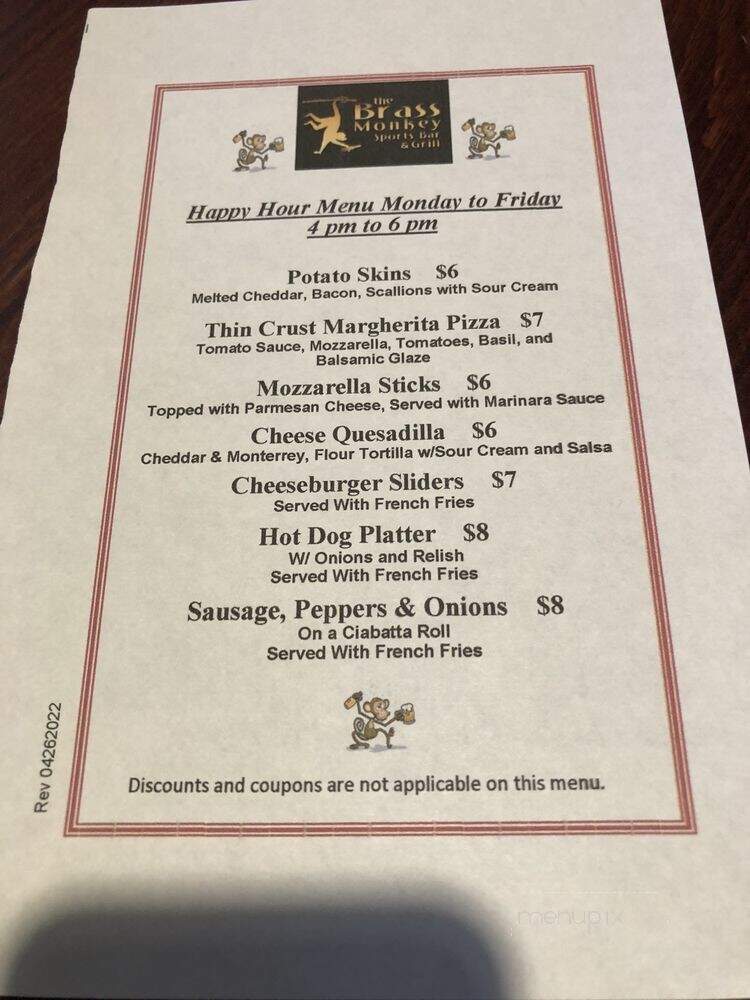 Brass Monkey - Lake Worth, FL menu_pic