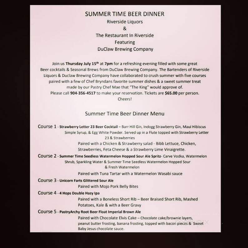 Riverside Liquors & Village Wine Shop - Jacksonville, FL menu_pic