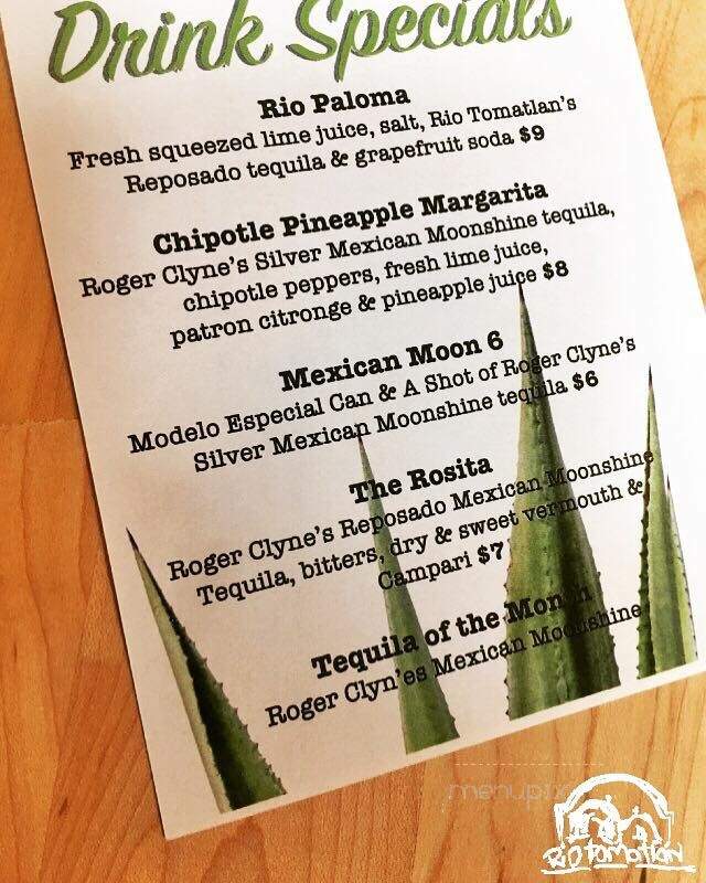 Rio Tomatlan - Canandaigua, NY menu_pic