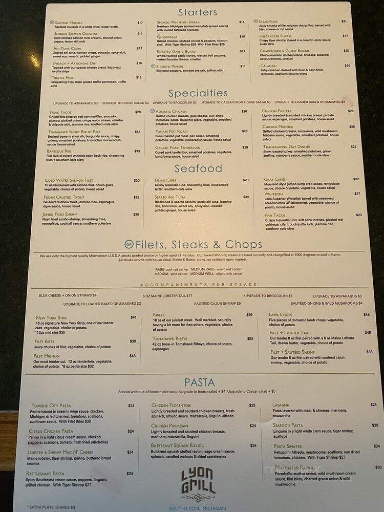 Lyon Grill - South Lyon, MI menu_pic