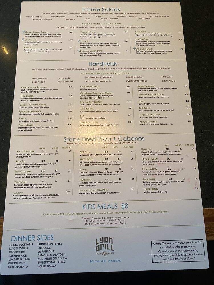 Lyon Grill - South Lyon, MI menu_pic