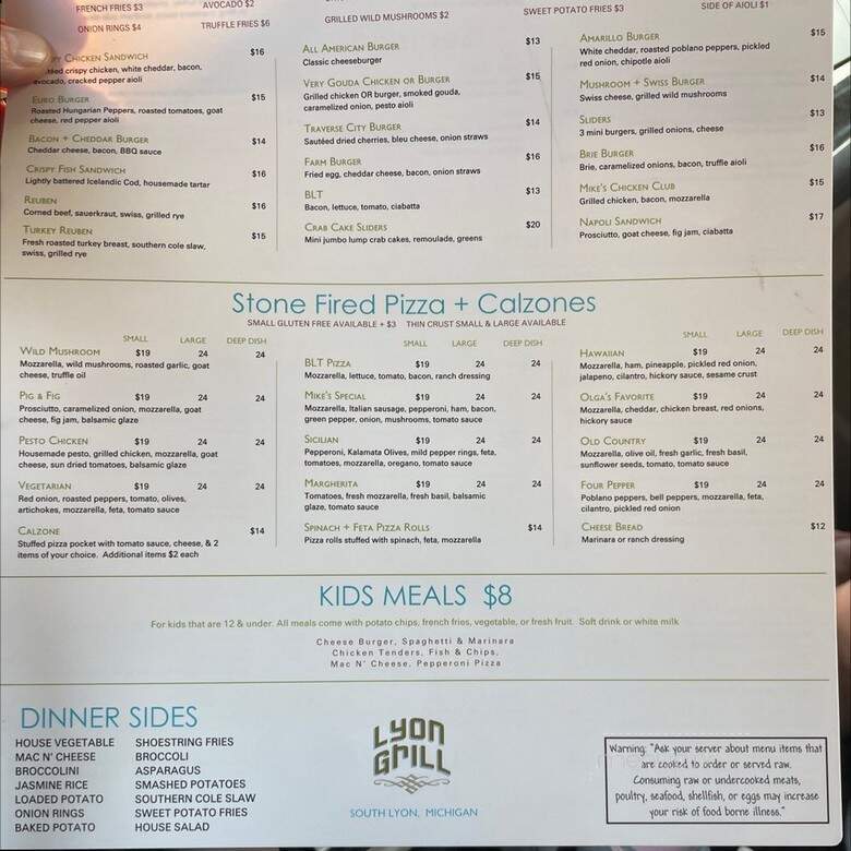 Lyon Grill - South Lyon, MI menu_pic