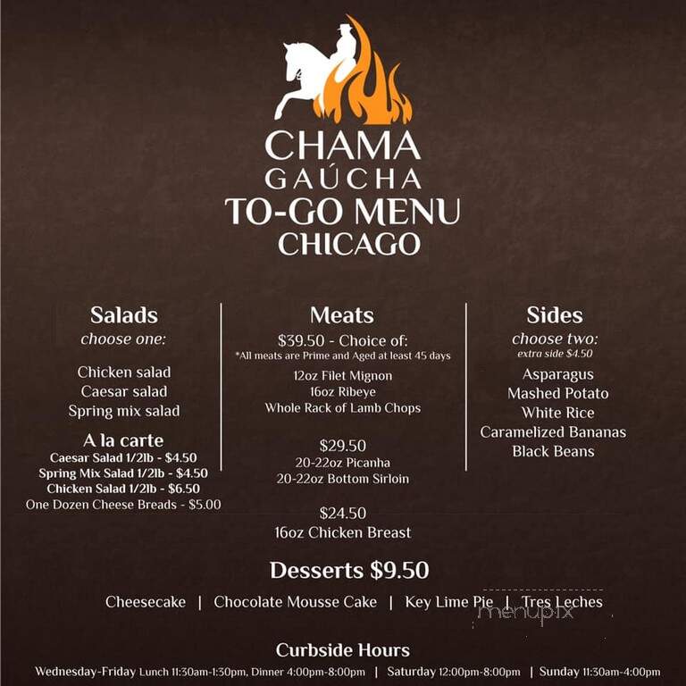 Chama Gaucha - Downers Grove, IL menu_pic