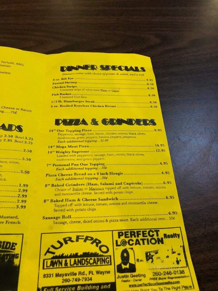Wrigley Field Bar & Grill - Fort Wayne, IN menu_pic