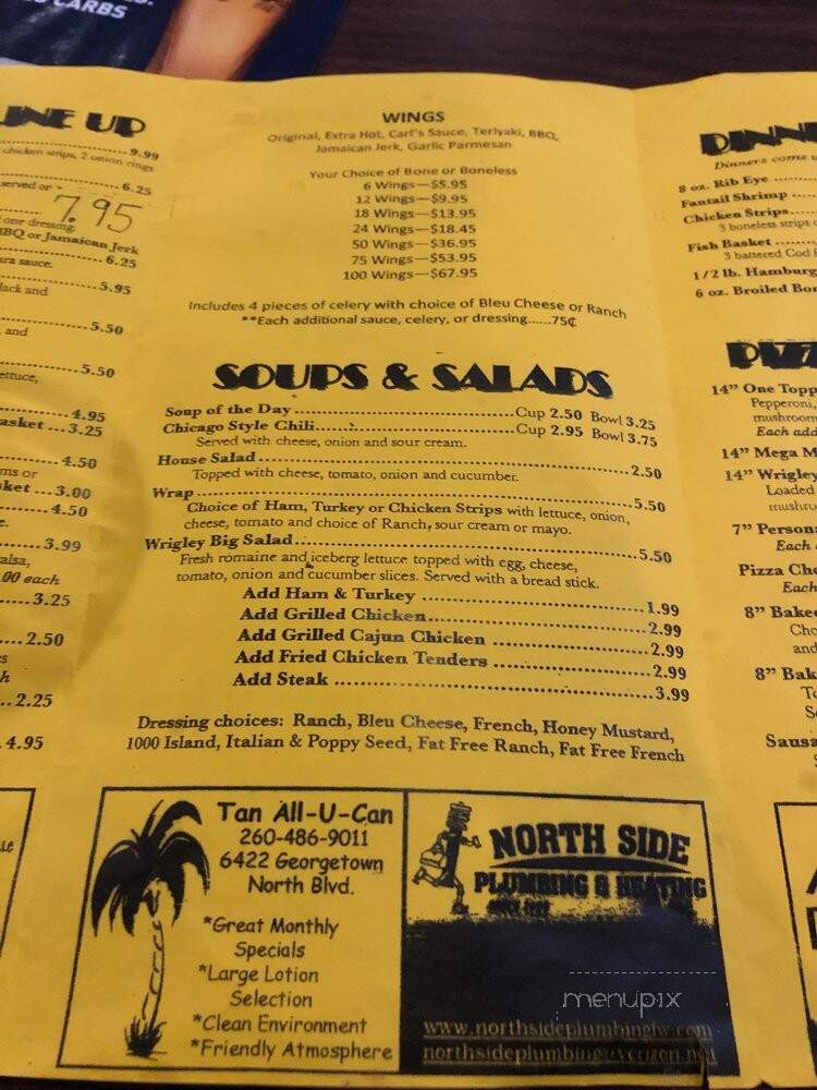 Wrigley Field Bar & Grill - Fort Wayne, IN menu_pic