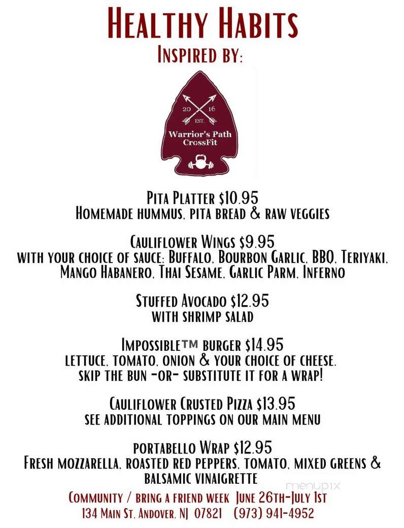 Lenape Lodge - Newton, NJ menu_pic