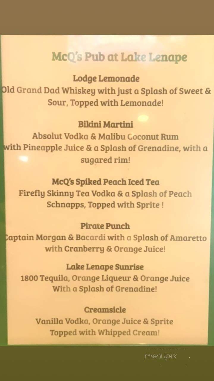 Lenape Lodge - Newton, NJ menu_pic
