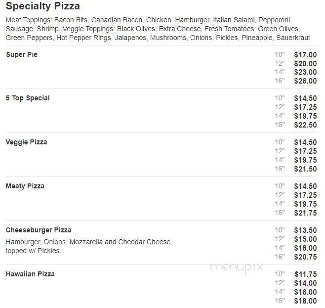 Carbone's Pizzeria - River Falls, WI menu_pic