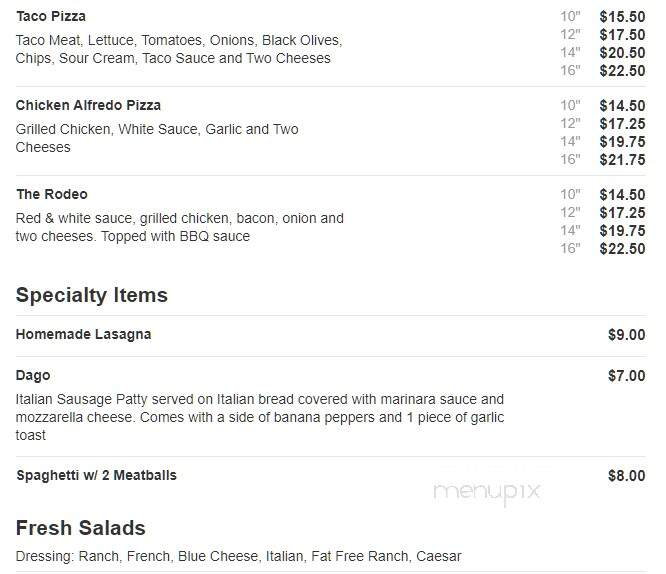 Carbone's Pizzeria - River Falls, WI menu_pic