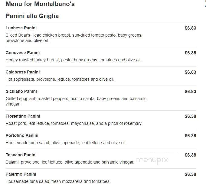 Montalbano's - Staten Island, NY menu_pic
