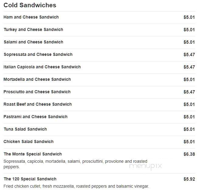Montalbano's - Staten Island, NY menu_pic