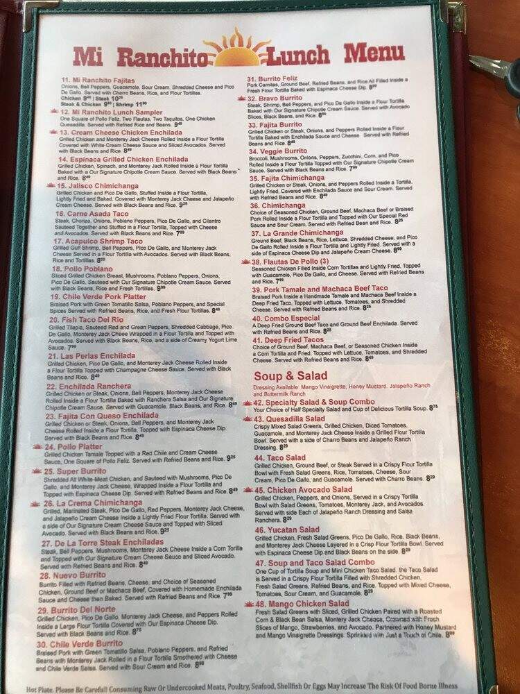 Mi Ranchito - Overland Park, KS menu_pic