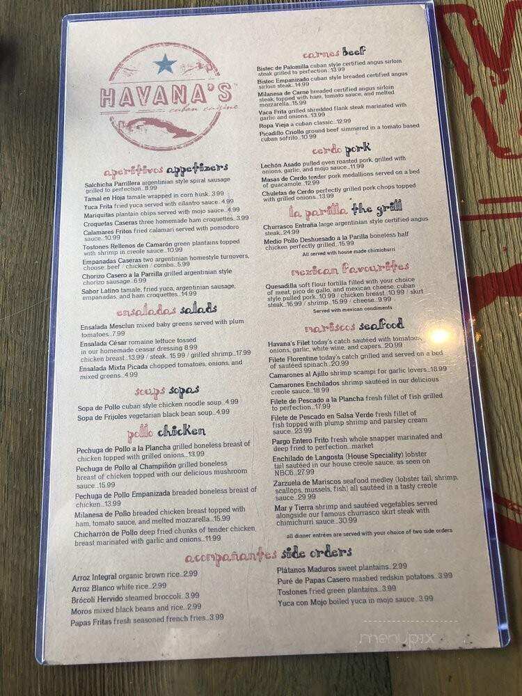 Havana's Cuban Cuisine - Cooper City, FL menu_pic