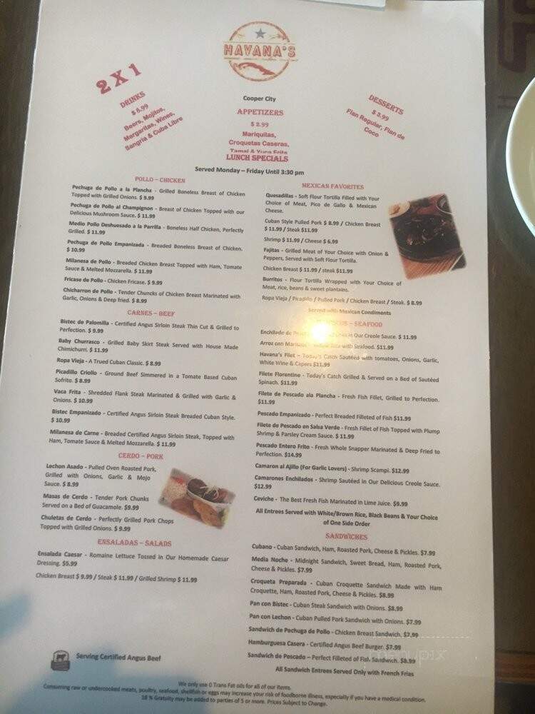 Havana's Cuban Cuisine - Cooper City, FL menu_pic