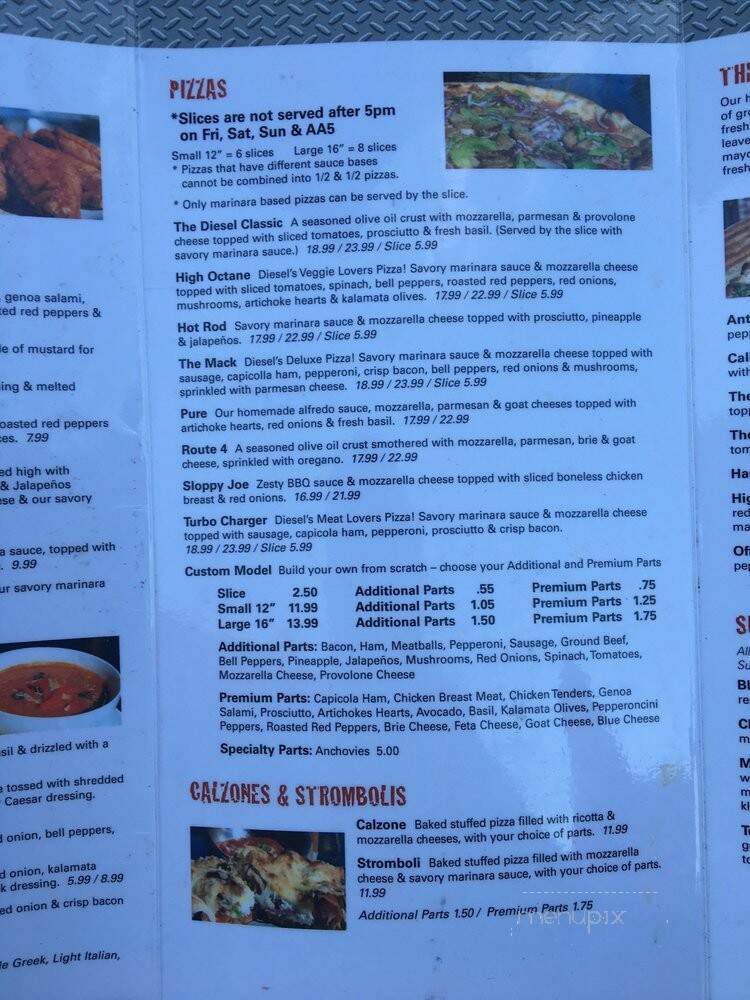 Diesel Pizza & Pub - Roswell, GA menu_pic