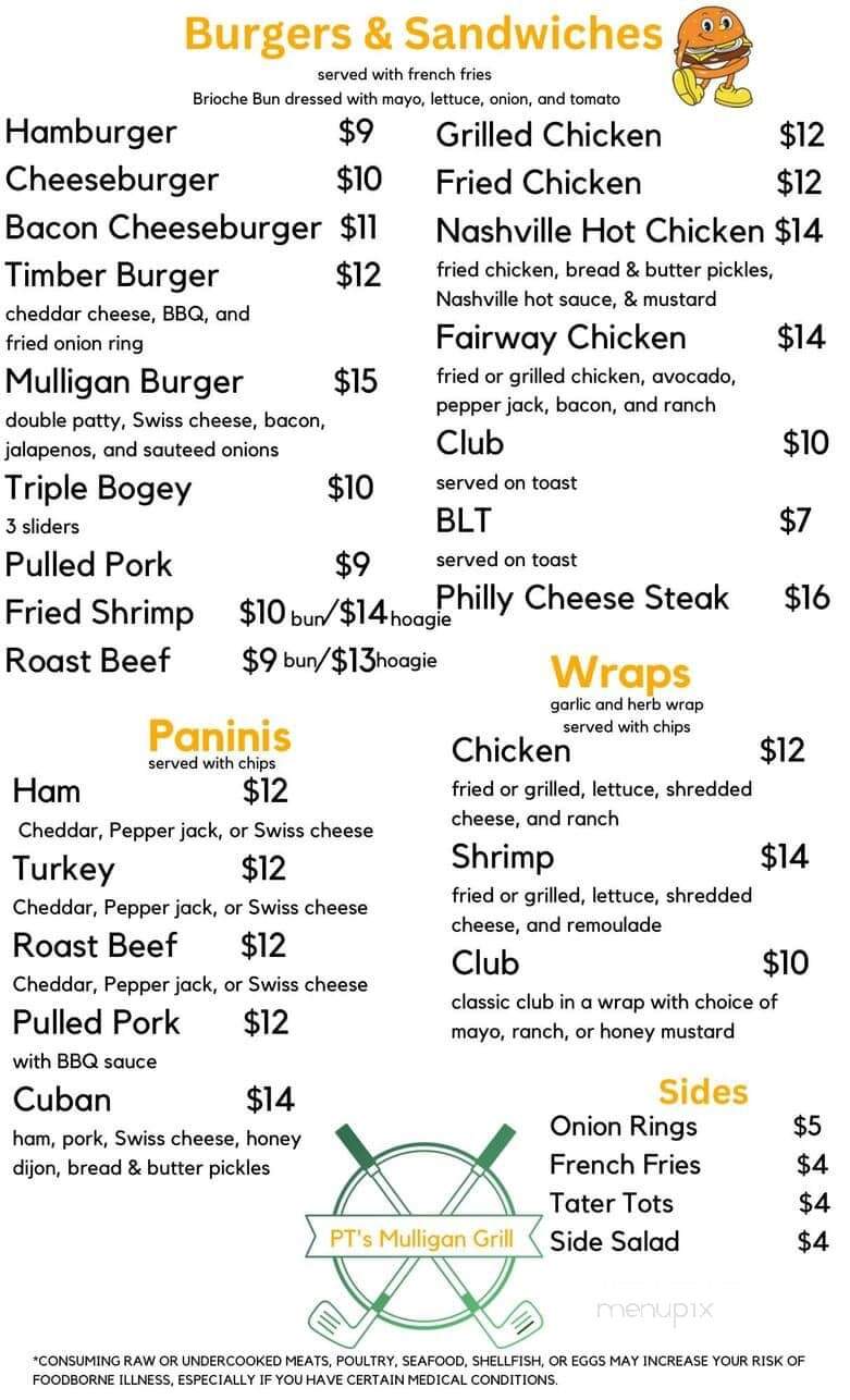 Mulligan's Grill @ The Isles Golf Club - Pass Christian, MS menu_pic