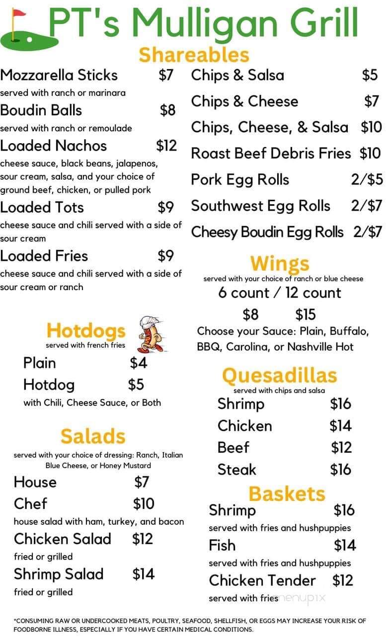 Mulligan's Grill @ The Isles Golf Club - Pass Christian, MS menu_pic