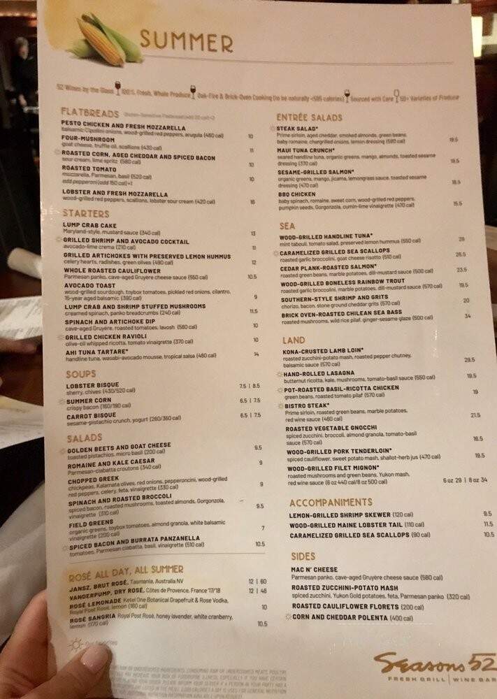 Seasons 52 - Plano, TX menu_pic