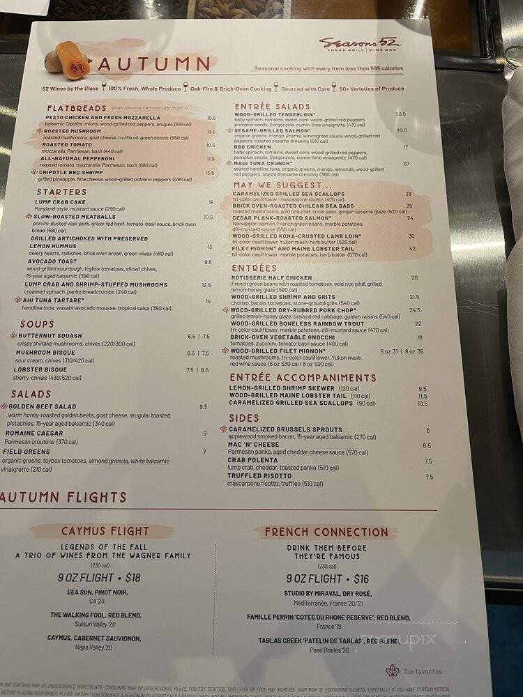 Seasons 52 - Plano, TX menu_pic