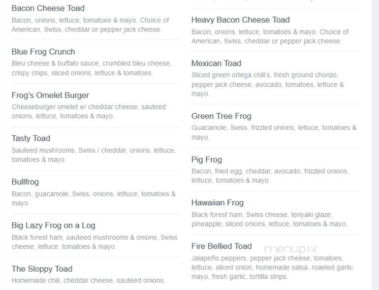 Blue Frog Bakery - Orange, CA menu_pic