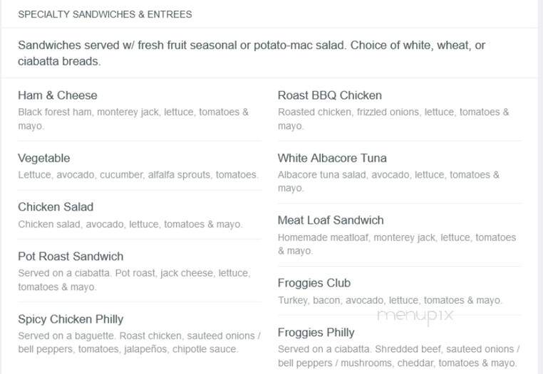 Blue Frog Bakery - Orange, CA menu_pic