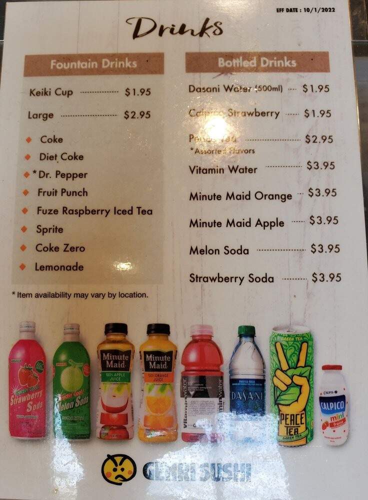 Genki Sushi - Ewa Beach, HI menu_pic