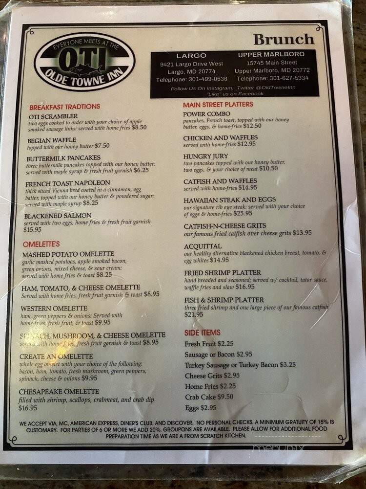 Old Towne Inn - Upper Marlboro, MD menu_pic