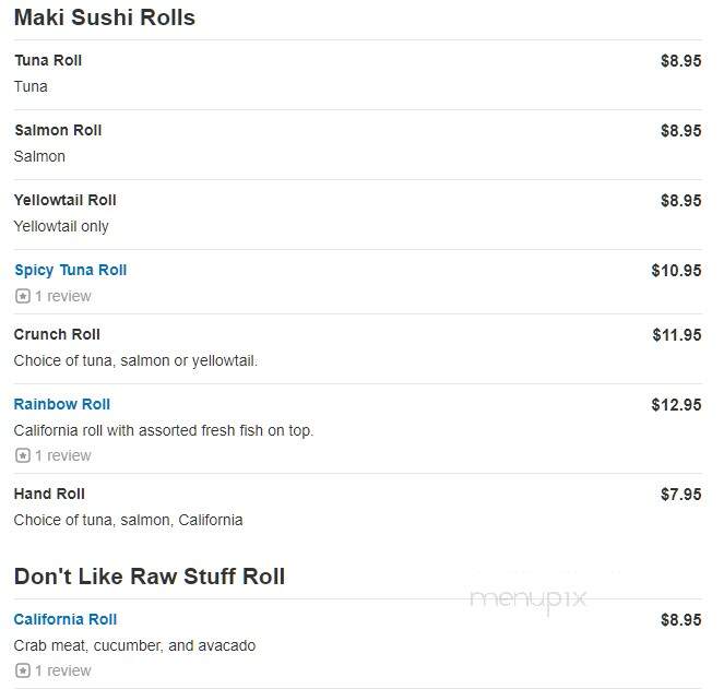 Rice Chinese and Sushi Restaurant - Canton, GA menu_pic