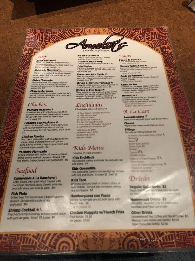 Amelias Cocina Mexicana - Rowlett, TX menu_pic
