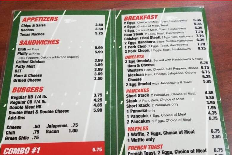 Red Zone Cafe - Lubbock, TX menu_pic